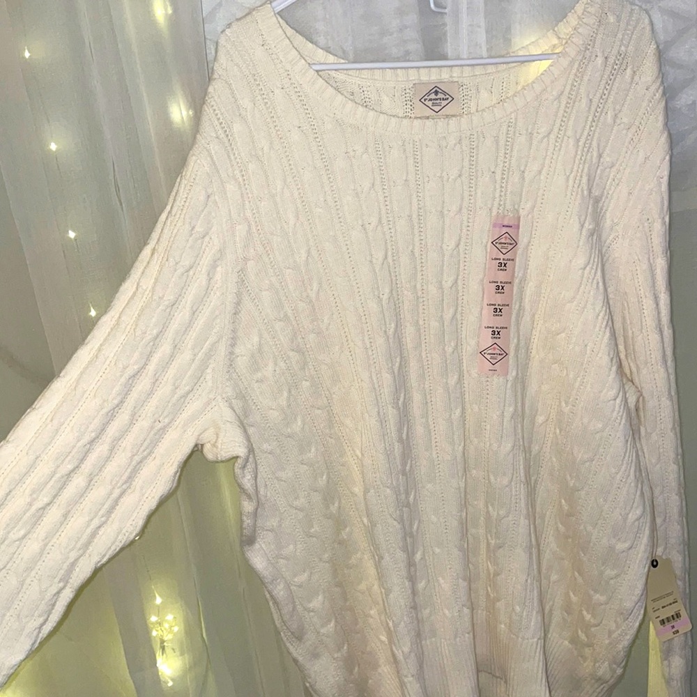 Cream colored textured sweater